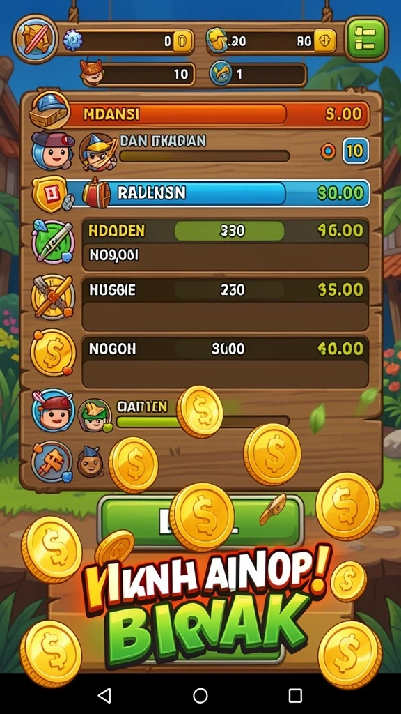 Tampilan awal game dengan karakter utama.