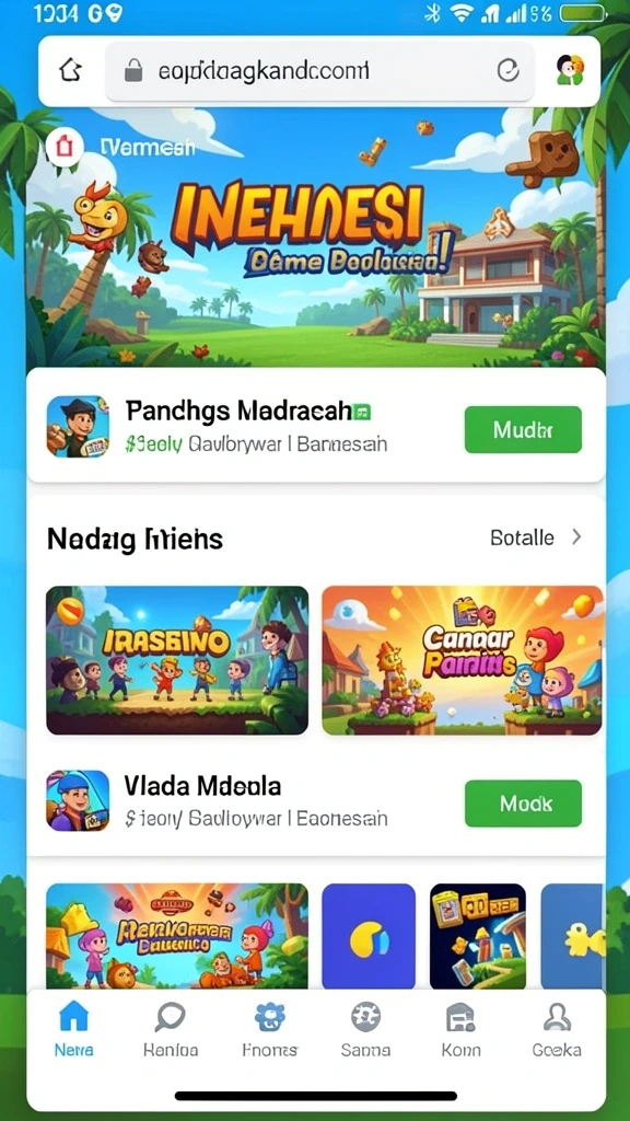 Tampilan awal game yang menarik dan mudah dipahami.
