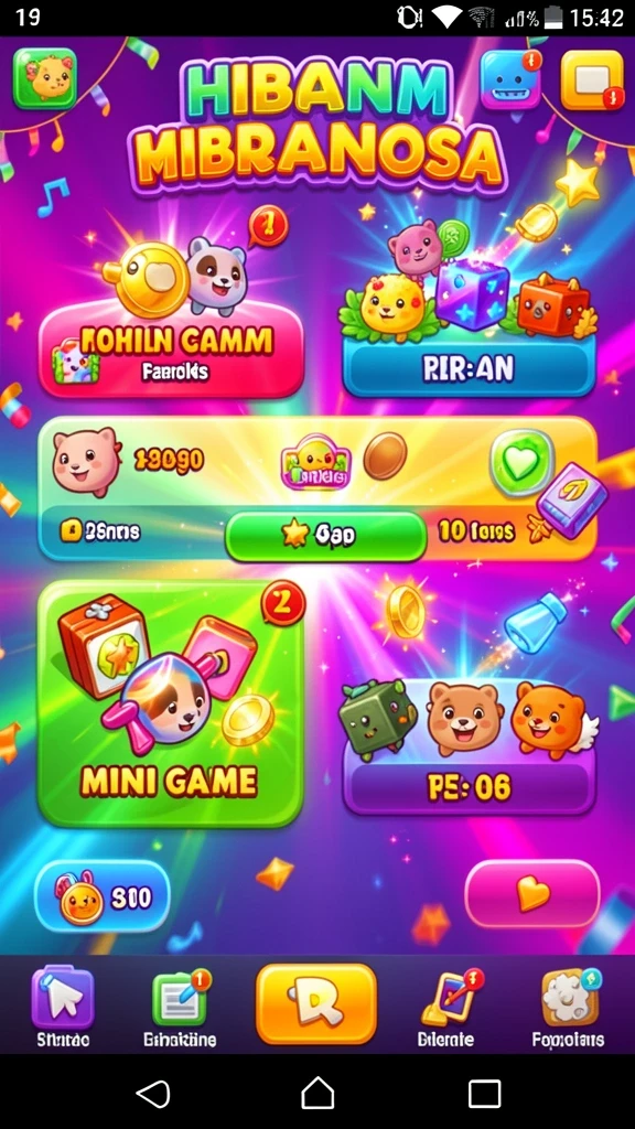 Tampilan slot yang berwarna dan menarik.