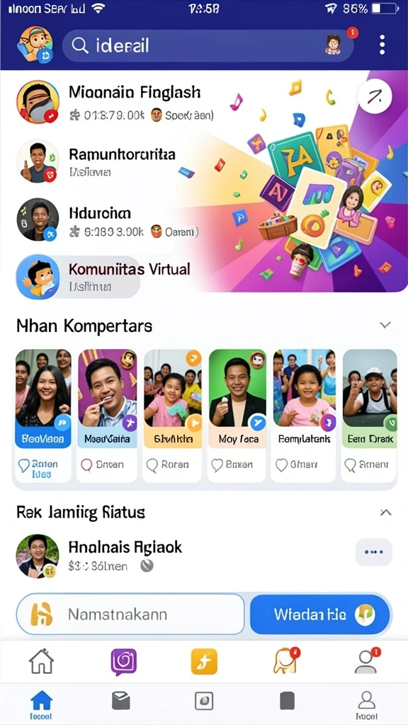 Tampilan menu utama yang menarik.