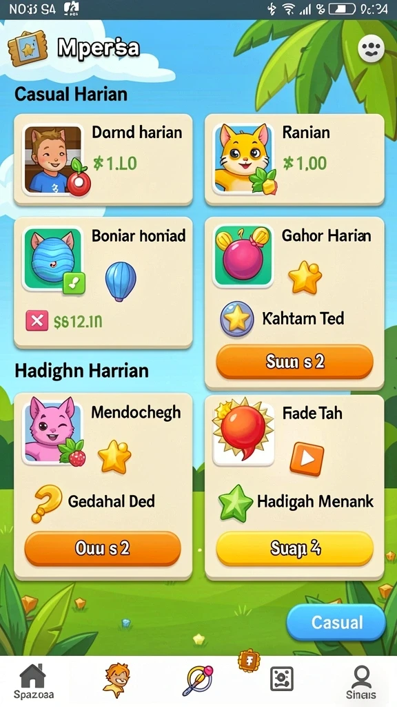 Tampilan awal yang menarik dengan karakter utama.