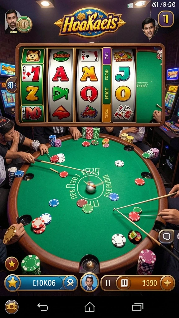 Gambar aksi mendebarkan dalam permainan.
