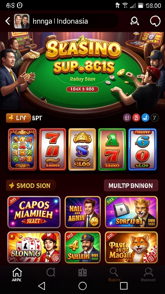 Screenshot menunjukkan berbagai permainan yang tersedia.