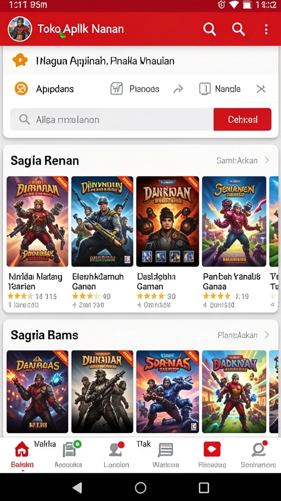Tampilan antarmuka utama aplikasi UDINTOGEL.