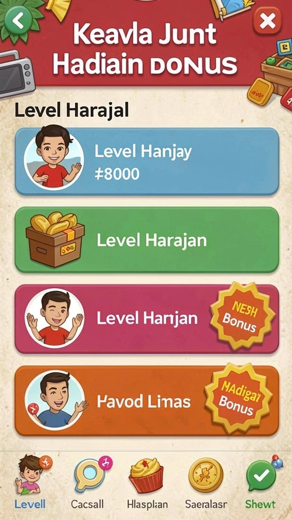 Fitur hadiah harian yang menggiurkan.